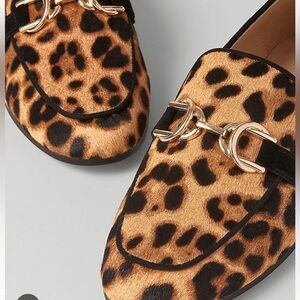 Leopard Print Loafers with Gold Accent-Ann Taylor